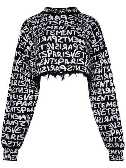Graffiti-Logo Intarsia-Knit Merino Jumper