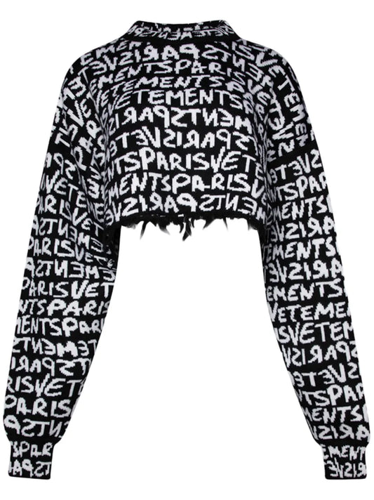 Graffiti-Logo Intarsia-Knit Merino Jumper