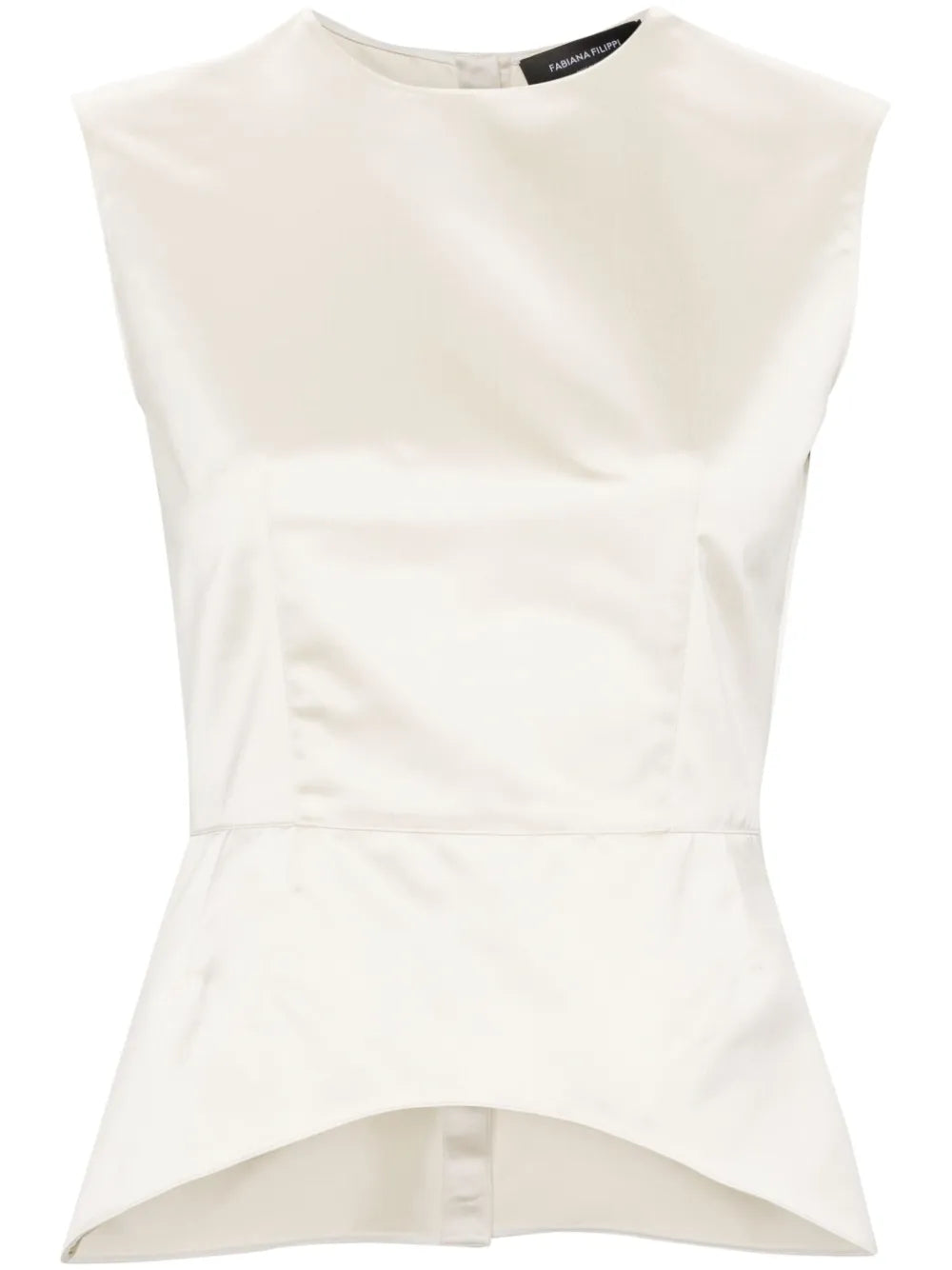 Round-Neck Satin Blouse