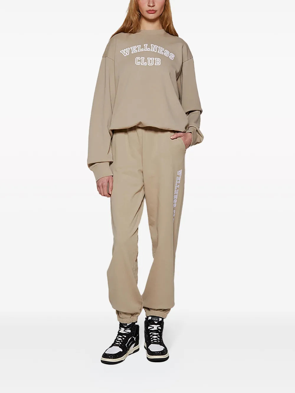 Wellness Club Log Flocked-Logo Track Pants
