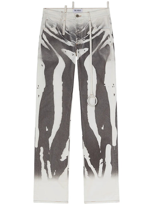 Abstract-Print Jeans