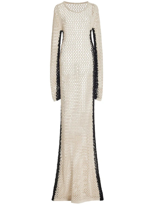 Mesh Crochet Midi Dress