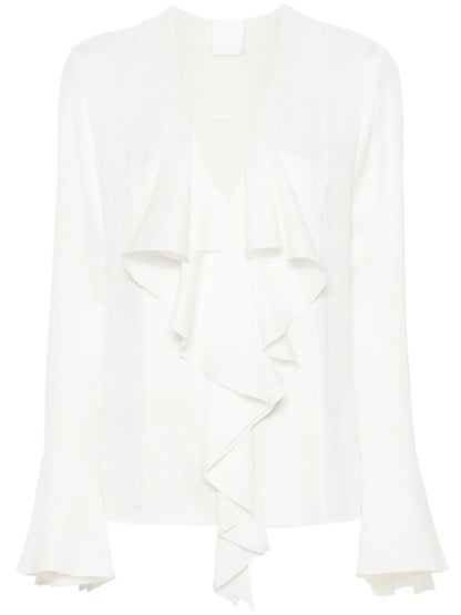 4G-Jacquard Silk Blouse