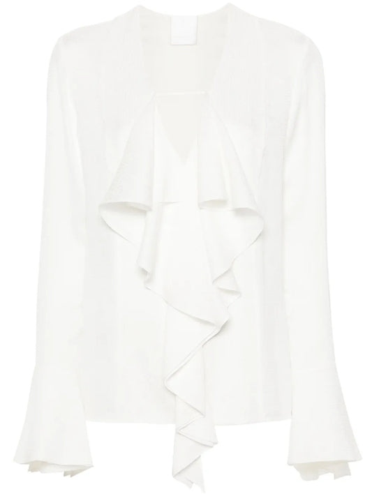 4G-Jacquard Silk Blouse