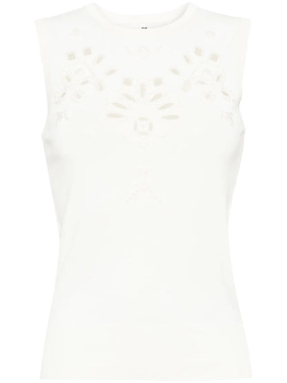 Broderie-Anglaise Knitted Top
