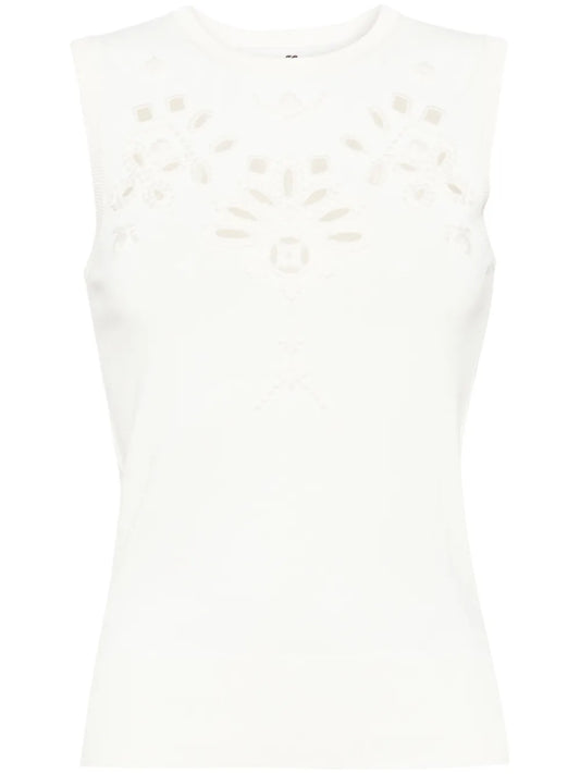 Broderie-Anglaise Knitted Top