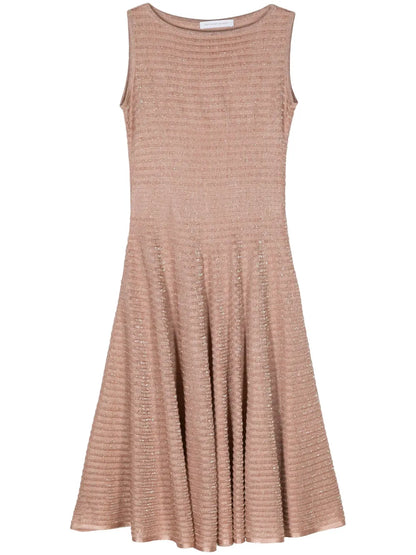 Ribbed Lurex Midi Dress