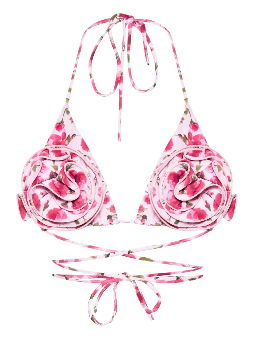 Floral-Print Bikini Top