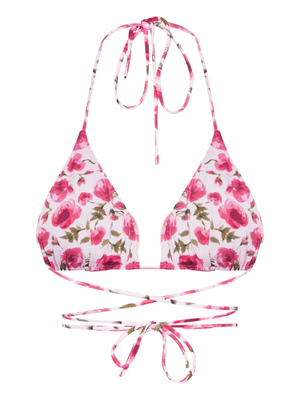 Floral-Print Bikini Top