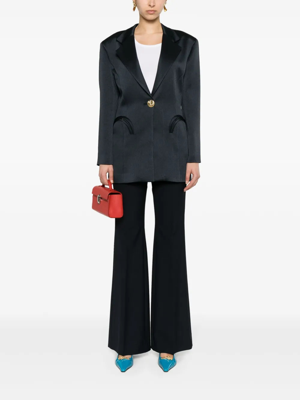 Agneta Button-Embellished Blazer