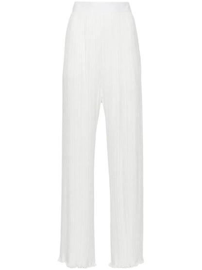 Straight-Leg Pleated Trousers