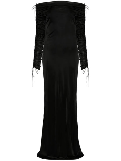 Off-Shoulder Ruched Gown