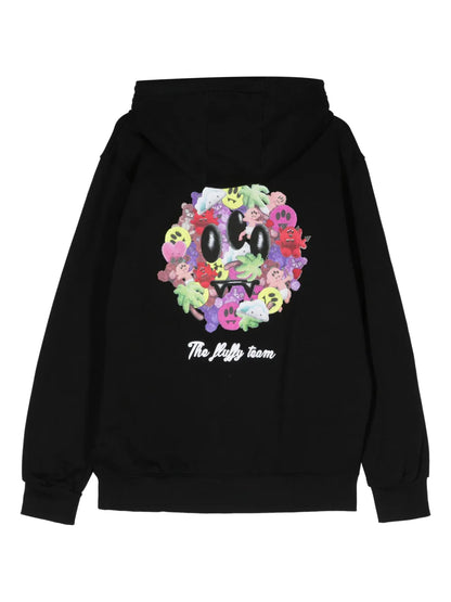 Textured-Prints Cotton Hoodie