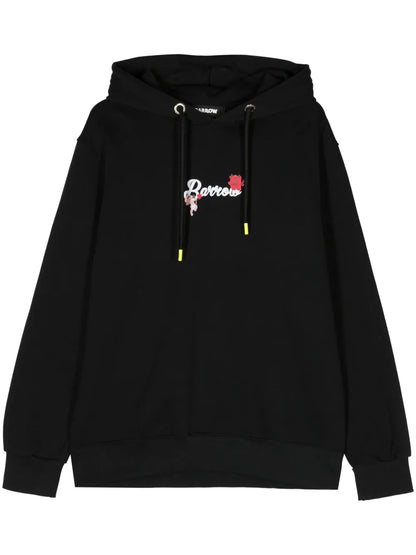 Textured-Prints Cotton Hoodie