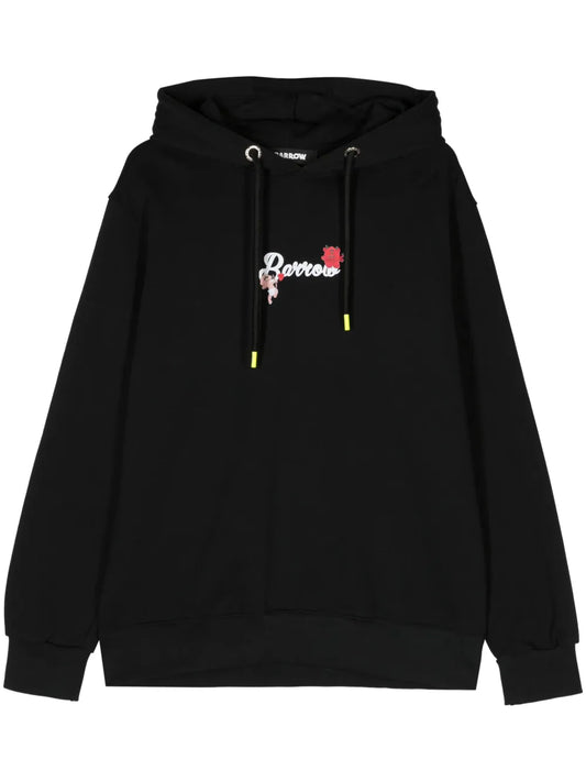 Textured-Prints Cotton Hoodie