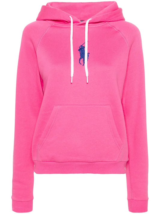 Embroidered-Logo Jersey Hoodie