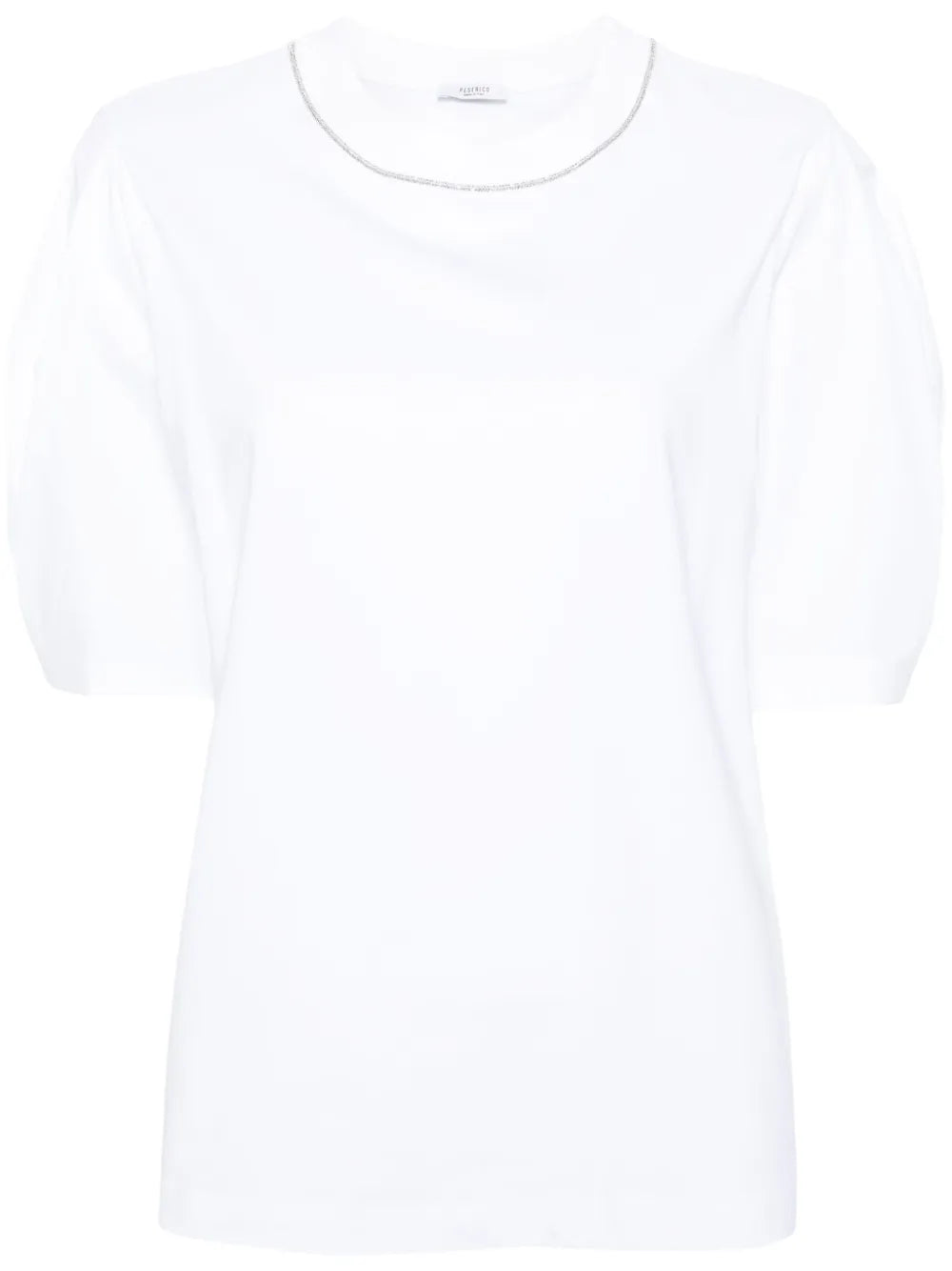 Bead-Trim Stretch-Cotton T-Shirt