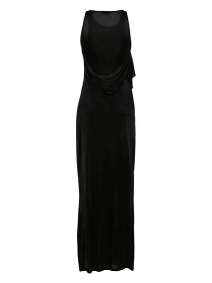 Single-Sleeve Ruched Gown