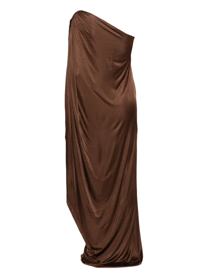 Single-Sleeve Draped Dress