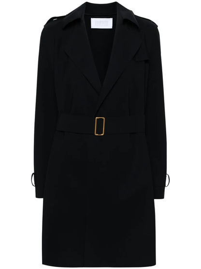 Belted Open-Front Trench Coat