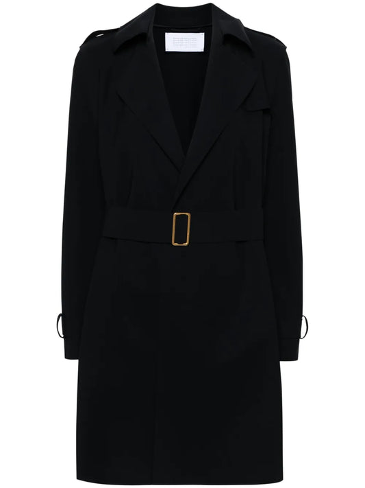 Belted Open-Front Trench Coat