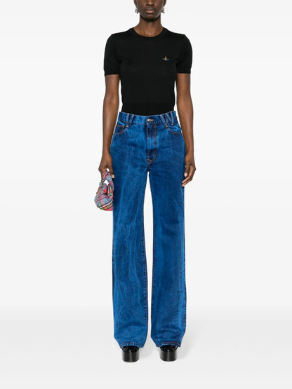 Orb-Embroidered Knitted Top