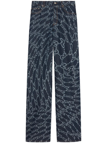 Wavy Gg-Print Loose-Fit Jeans