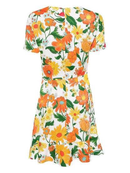 Floral-Print Peplum Dress