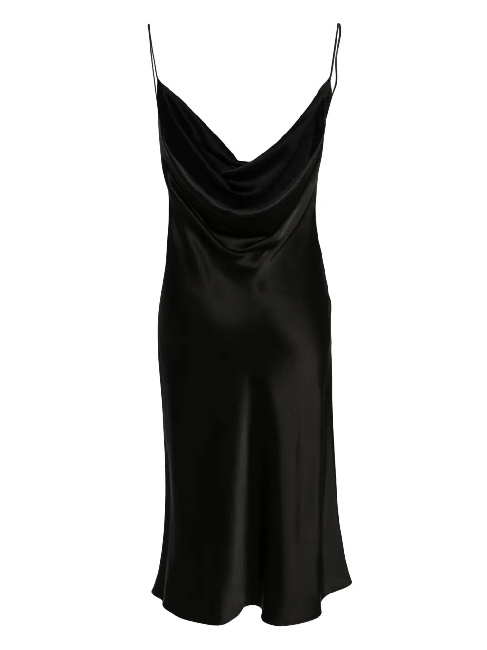 Cowl-Neck Satin Midi Dress