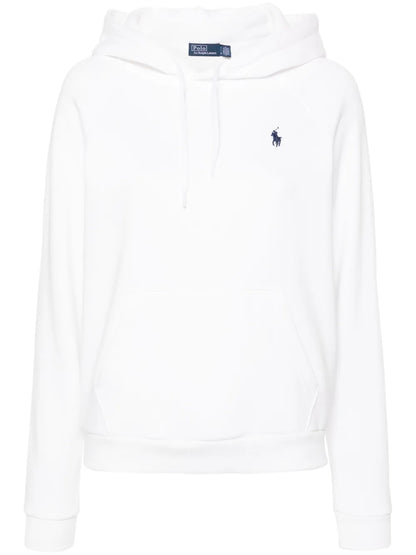 Embroidered-Logo Jersey Hoodie