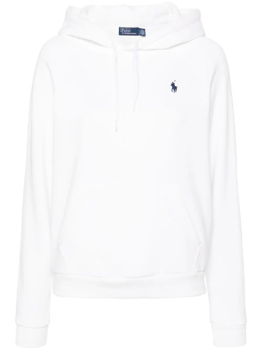 Embroidered-Logo Jersey Hoodie