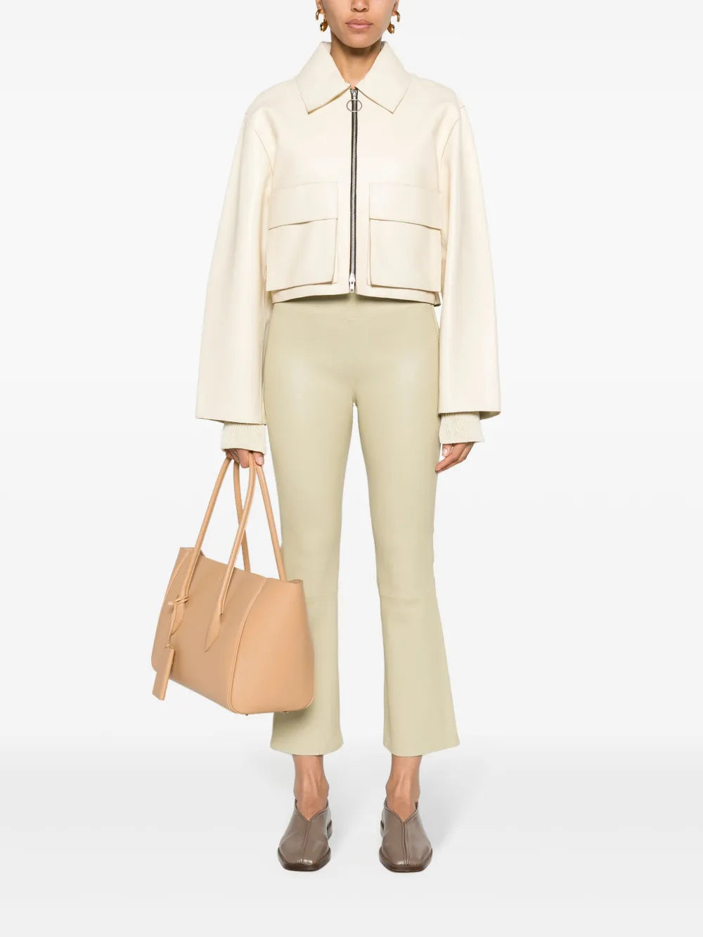 Flared Leather Trousers