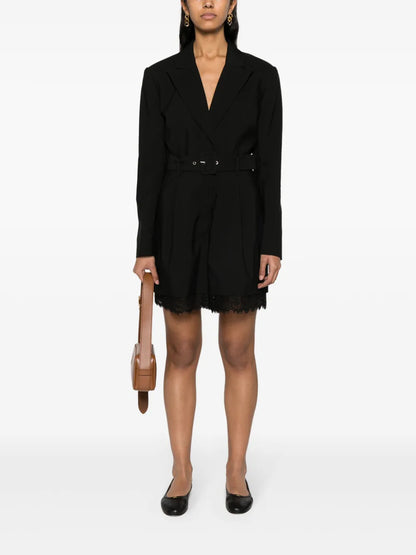Lace-Trim Blazer Playsuit
