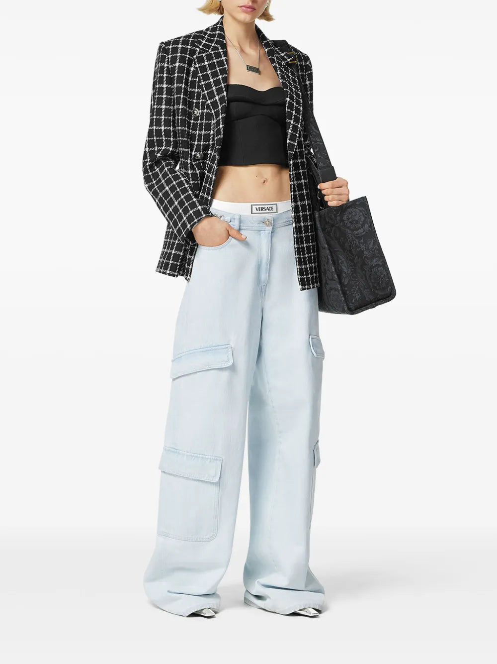 Wide-Leg Cargo Jeans