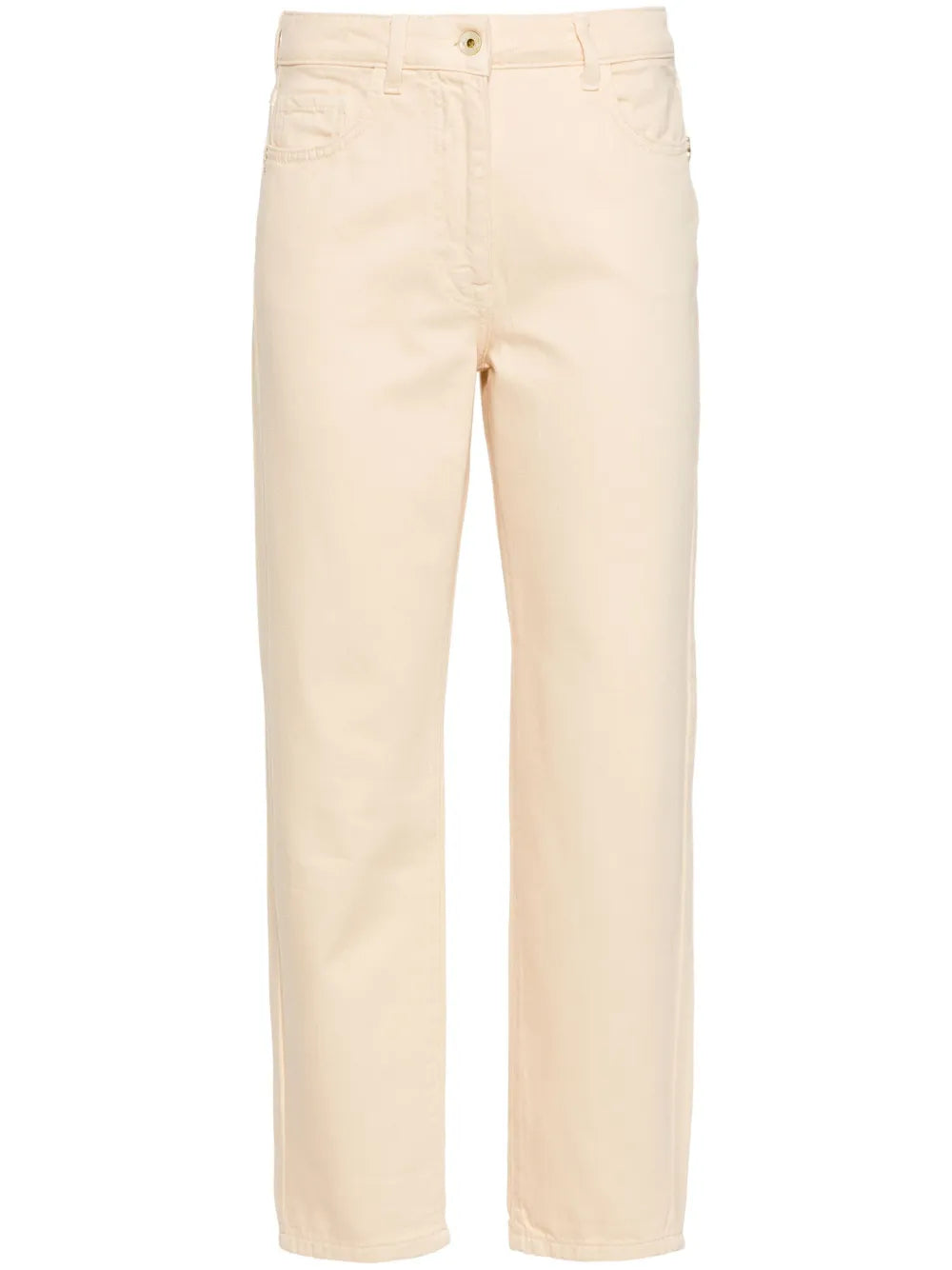 High-Rise Logo-Patch Cropped Jeans