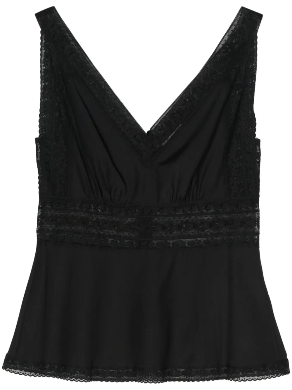 Lace-Detail Sleeveless Blouse