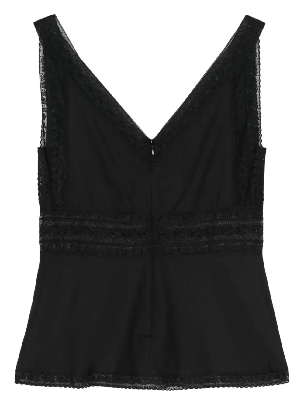 Lace-Detail Sleeveless Blouse