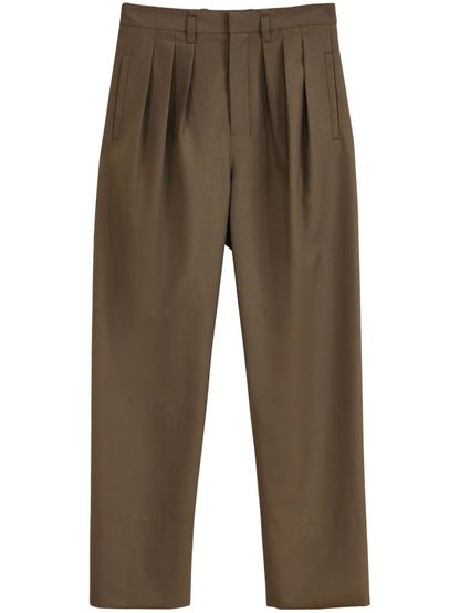 Pleat-Detail Tailored Trousers