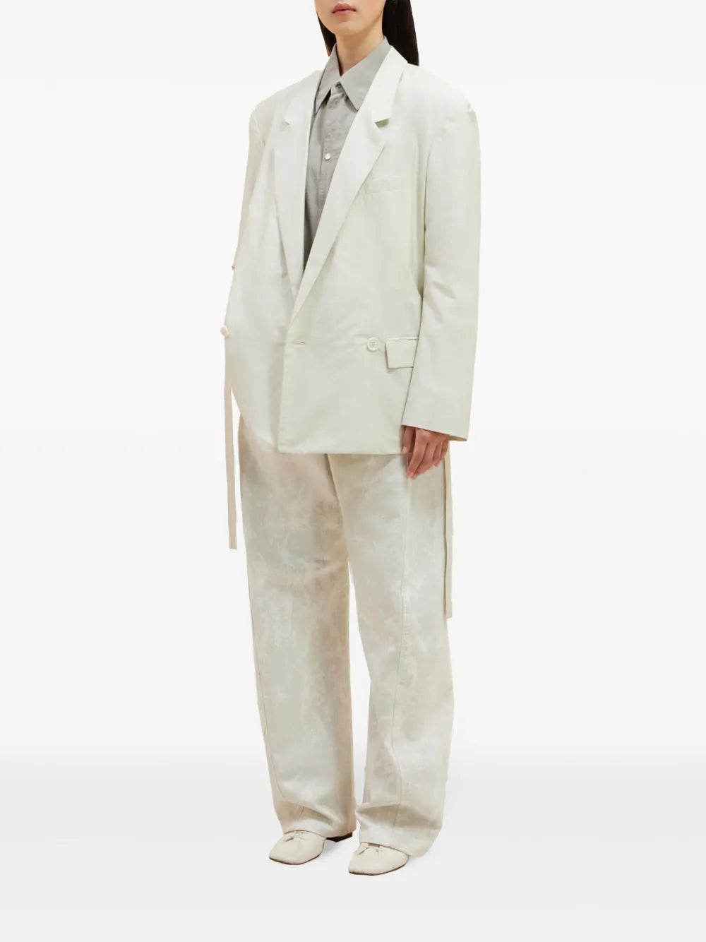Double-Breasted Belted Blazer