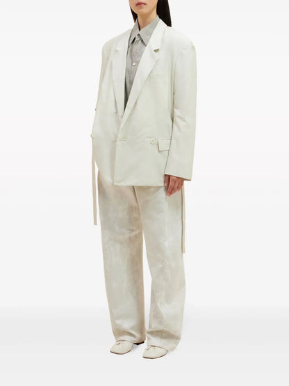 Double-Breasted Belted Blazer
