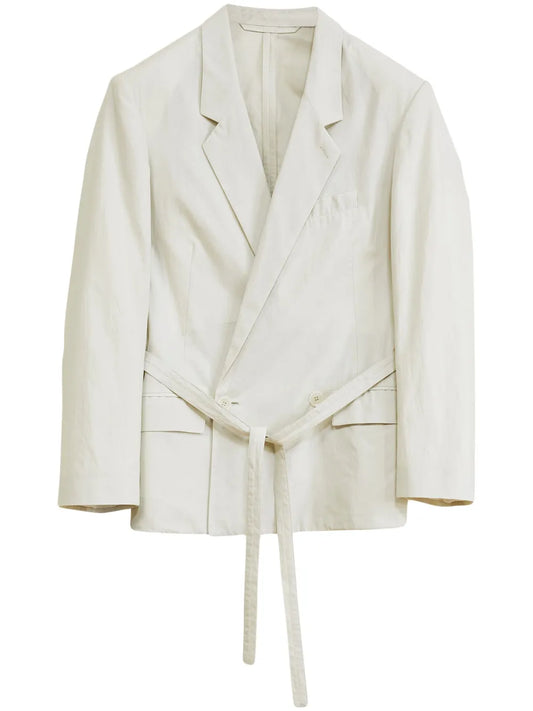 Double-Breasted Belted Blazer
