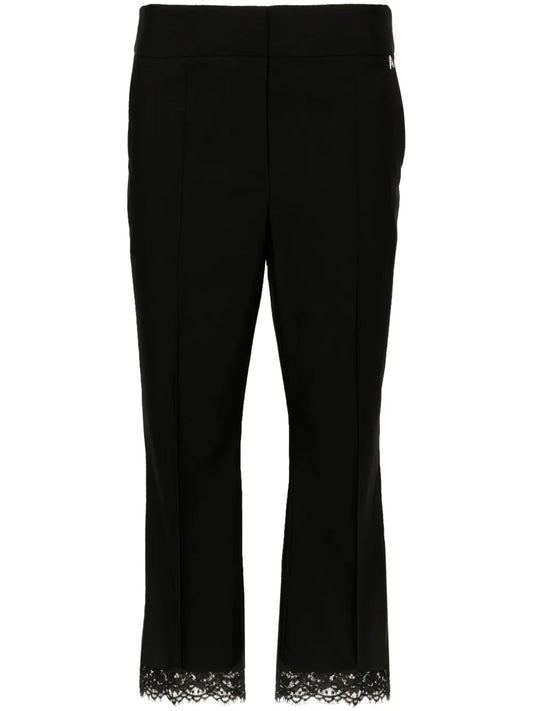 Lace-Trim Cropped Trousers