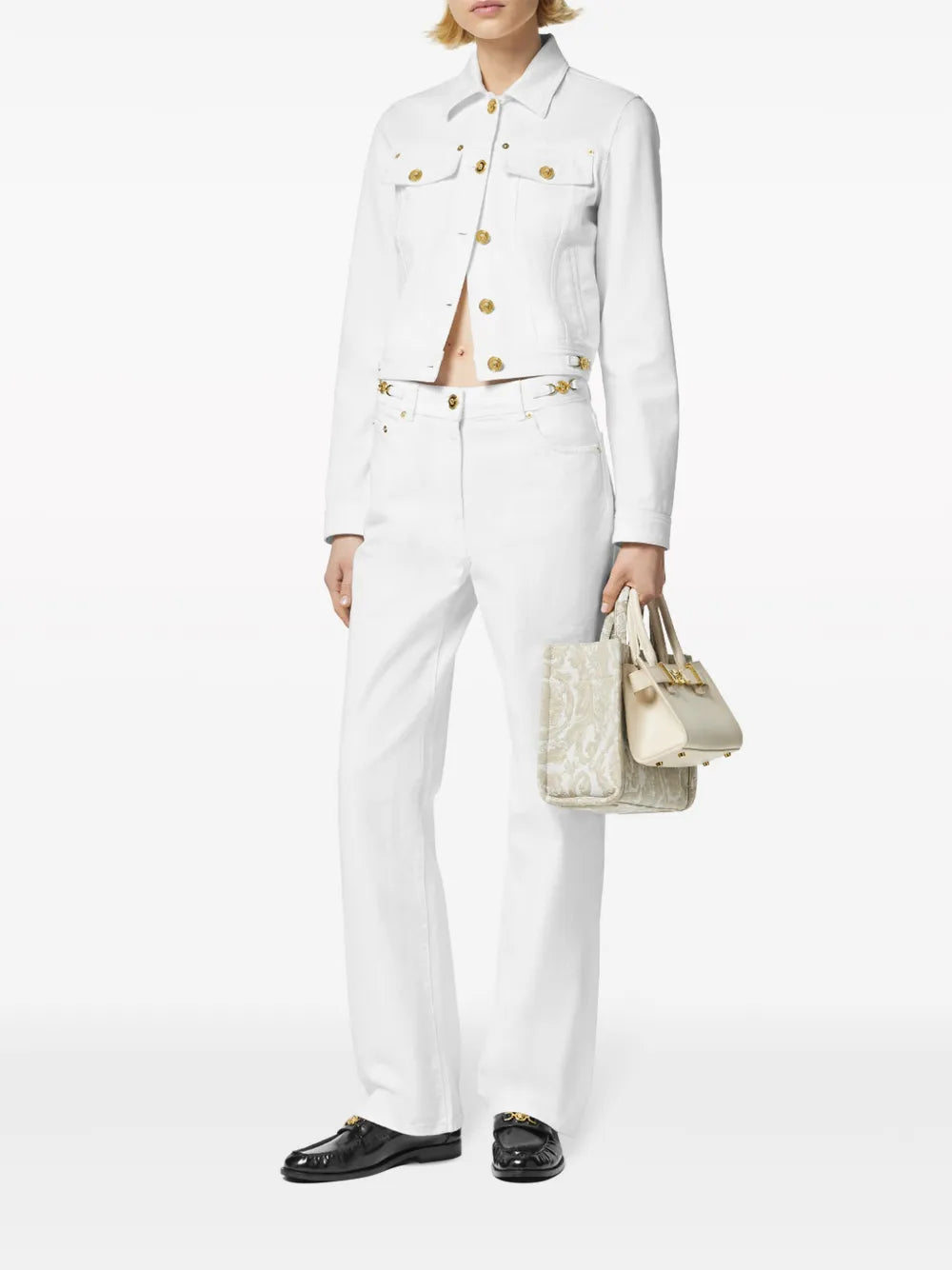 Medusa Head-Buttons Denim Jacket