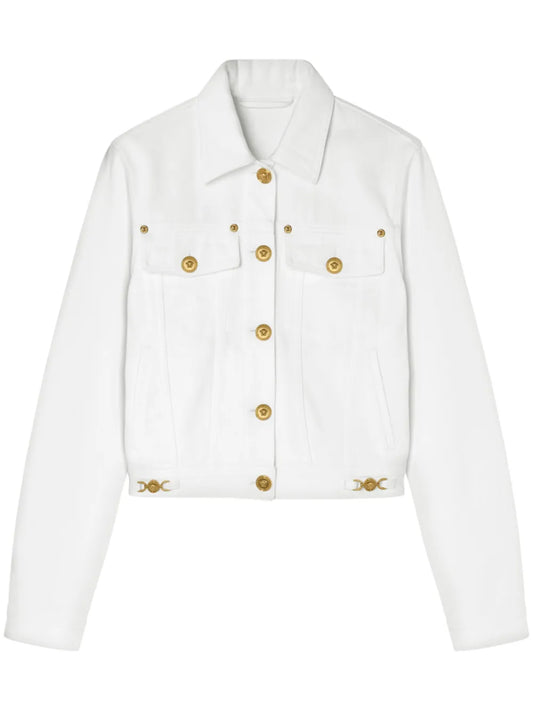 Medusa Head-Buttons Denim Jacket