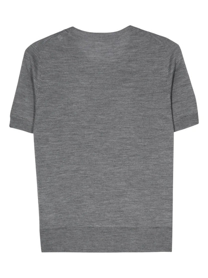 Fine-Knit Short-Sleeve Top