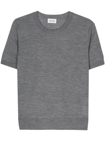 Fine-Knit Short-Sleeve Top