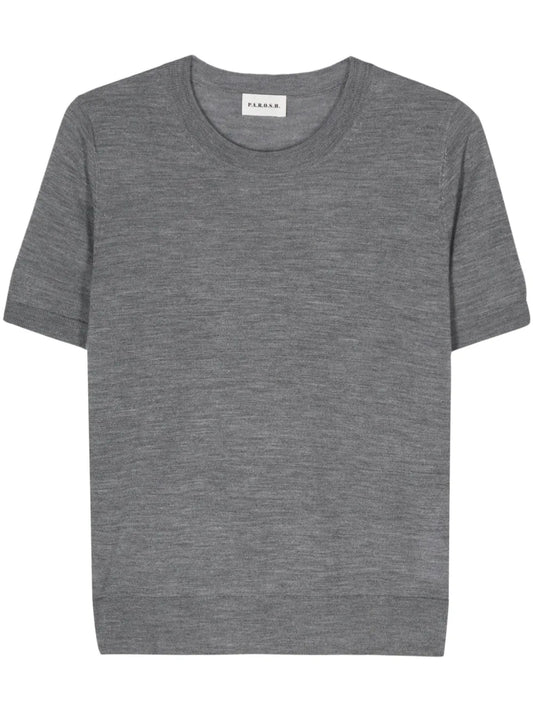 Fine-Knit Short-Sleeve Top