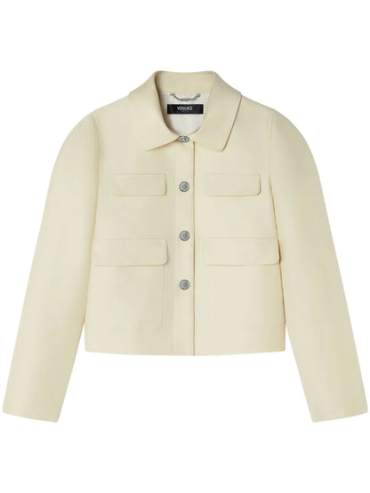 Silk-Blend Cropped Jacket