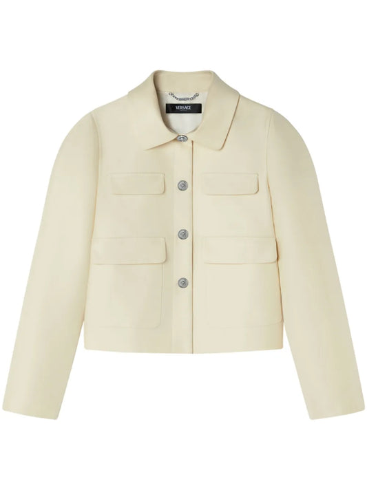 Silk-Blend Cropped Jacket