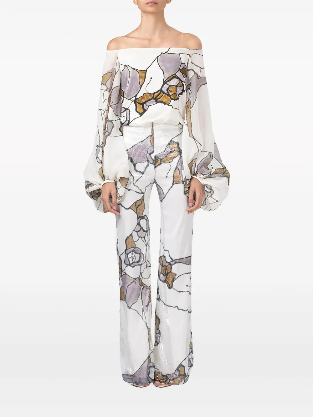 Aimar Graphic-Print Silk Blouse